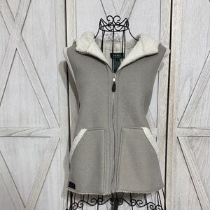 Ralph Lauren Sherpa Gray and Cream Vest